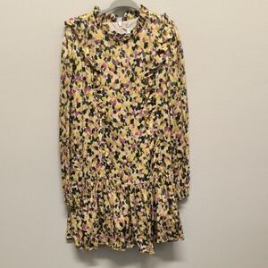 Colorful Floral Kids Dress with Ruffles